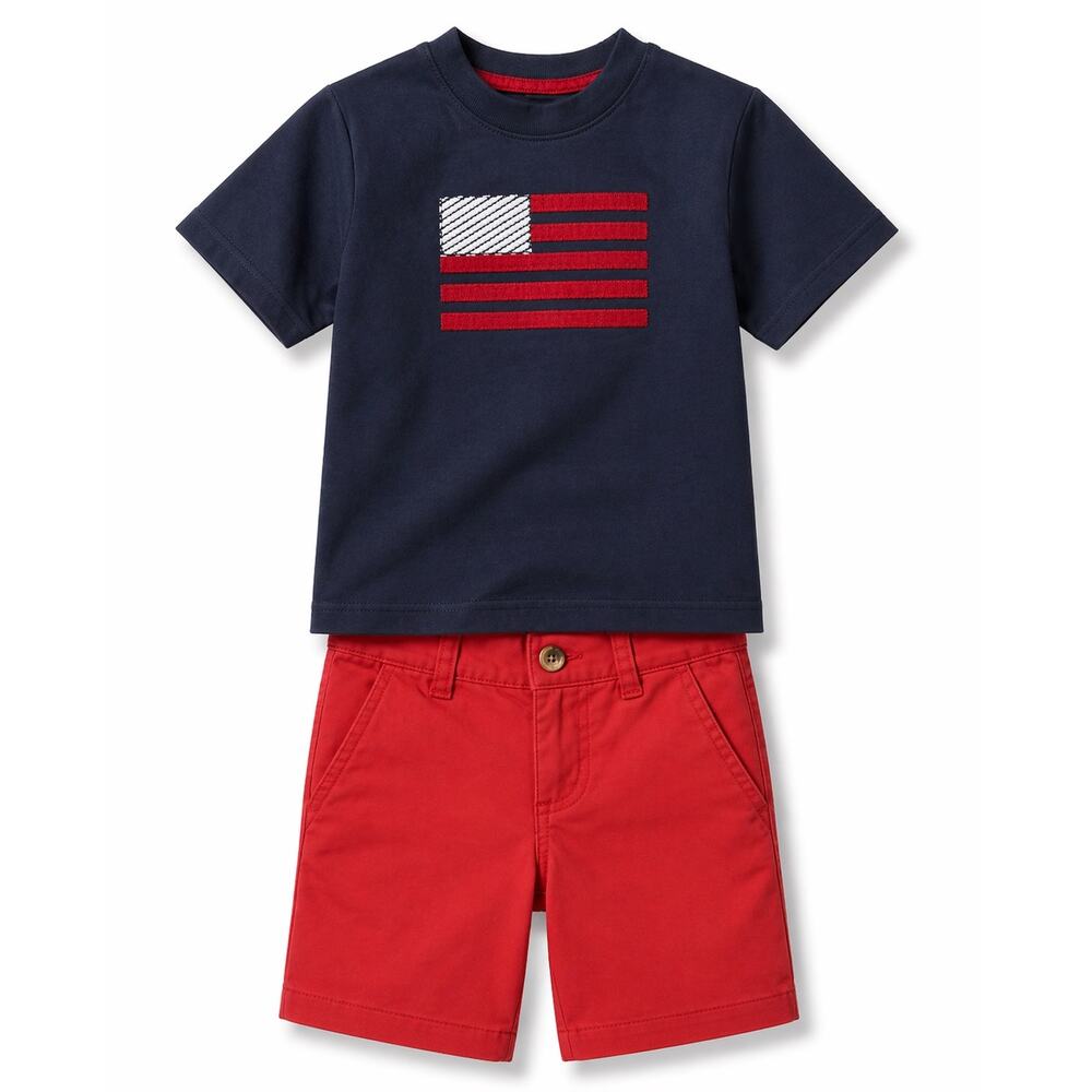 Janie and Jack Flag Outfit 12-18M - Patriotic!